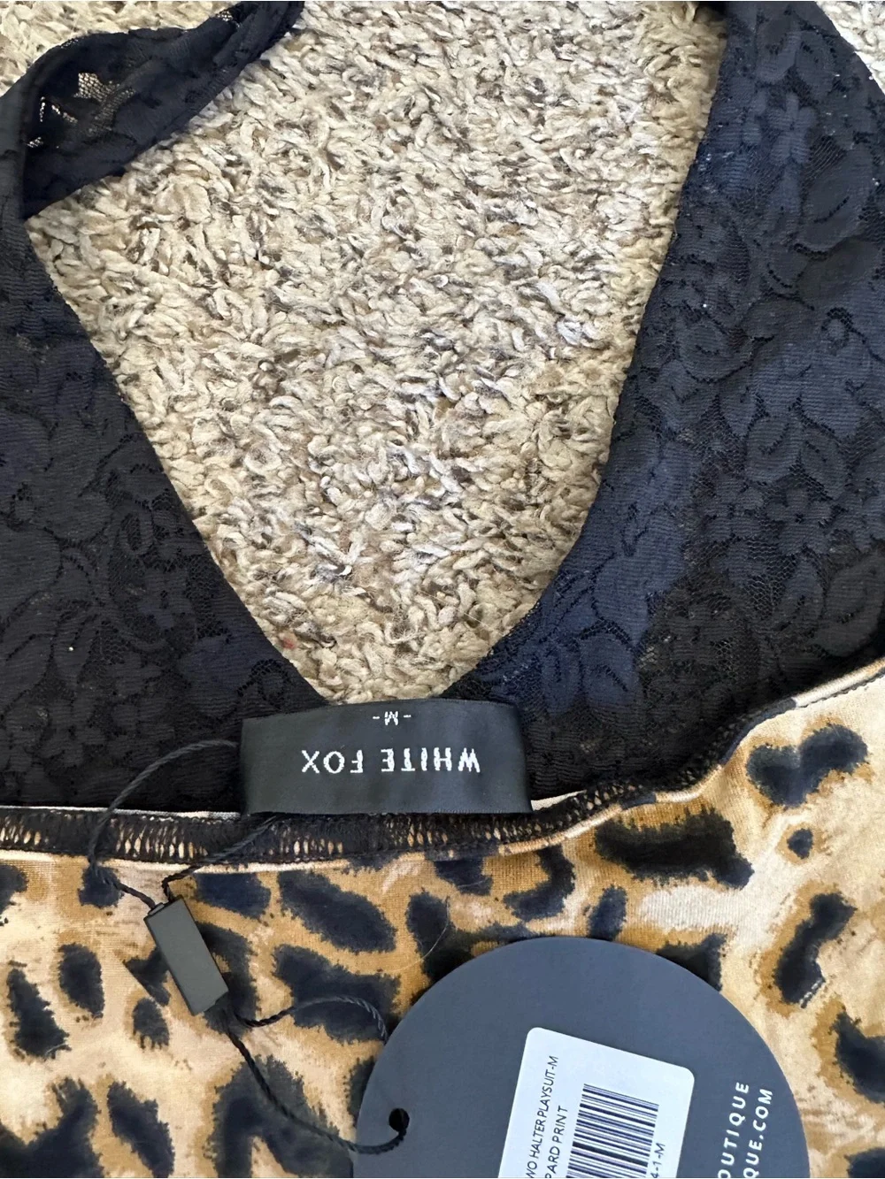 Leopard Print Halter romper with Black Bodice - Picture 4 of 4